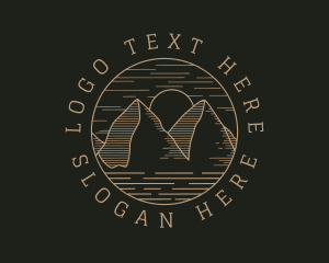 Trekking - Hipster Mountain Hiking logo design