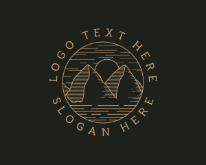 Brown - Hipster Mountain Hiking logo design