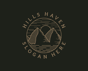 Hipster Mountain Hiking logo design