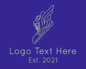 Shoe Cleaning - High Top Sneaker Wing logo design