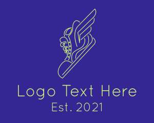 Shoe - High Top Sneaker Wing logo design