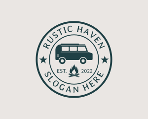 Hipster Camping Badge logo design