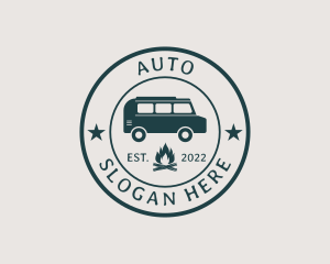 Agency - Hipster Camping Badge logo design