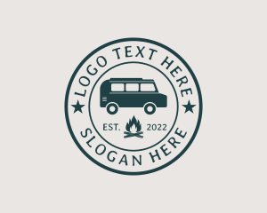 Car - Hipster Camping Badge logo design