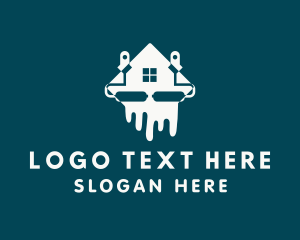 House - House Painting Roller logo design