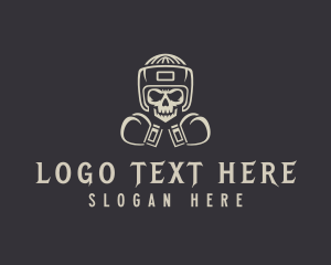 Boxing - Skull Boxing Combat logo design