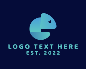 Newt - Gradient Blue Chameleon logo design