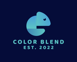 Chameleon - Gradient Blue Chameleon logo design
