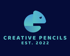 Gradient Blue Chameleon logo design