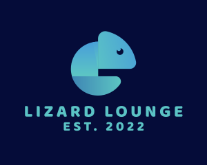 Lizard - Gradient Blue Chameleon logo design