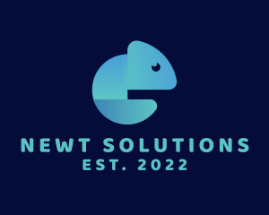 Gradient Blue Chameleon logo design