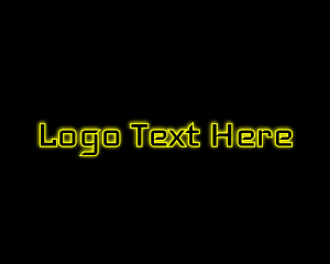Computer Technology - Yellow Glow Neon logo design