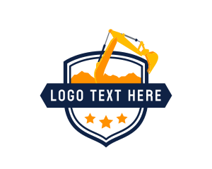 Contractor - Mountain Excavator Shield logo design