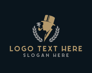 Hat - Gentleman Pipe Smoke logo design