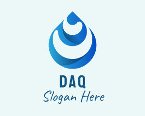 3D Drinking Water Droplet  Logo
