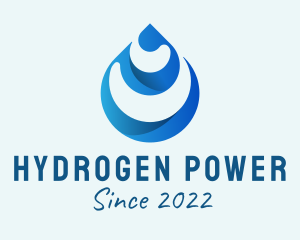 Hydrogen - 3D Drinking Water Droplet logo design
