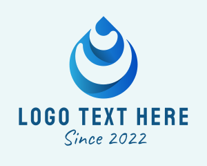 Hydrogen - 3D Drinking Water Droplet logo design