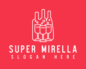 Minimalist Wine Drinking Logo