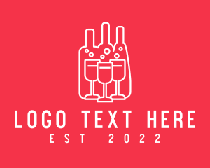 Hooch - Minimalist Wine Drinking logo design