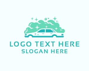 Car - Clean Car Wash Bubbles logo design