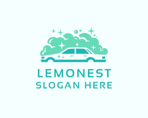 Clean Car Wash Bubbles  Logo