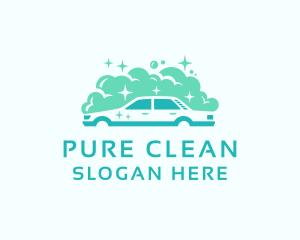 Clean Car Wash Bubbles  logo design