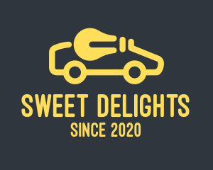 Car Service - Yellow Electric Car Lightbulb logo design