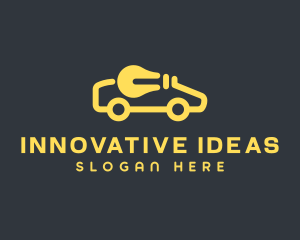 Yellow Electric Car Lightbulb logo design