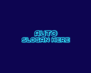 Futuristic Blue Neon Signage Logo