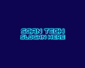 Scanner - Futuristic Blue Neon Signage logo design