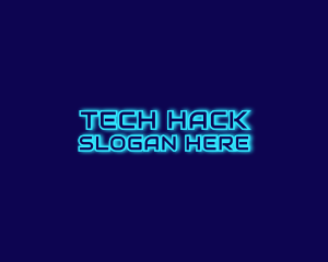 Futuristic Blue Neon Signage logo design