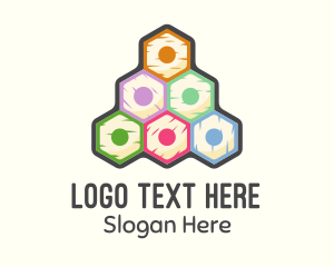 Wooden - Colorful Pencils Pyramid logo design
