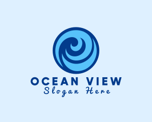 Ocean Wave Swirl logo design