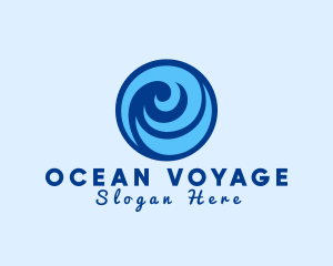 Ocean Wave Swirl logo design