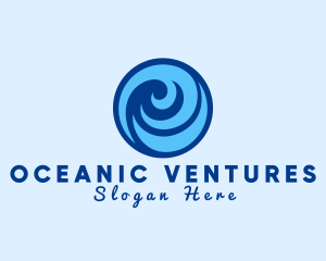 Ocean Wave Swirl logo design