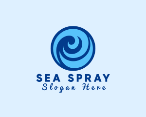 Ocean Wave Swirl logo design