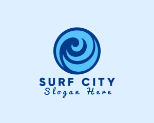 Ocean Wave Swirl logo design