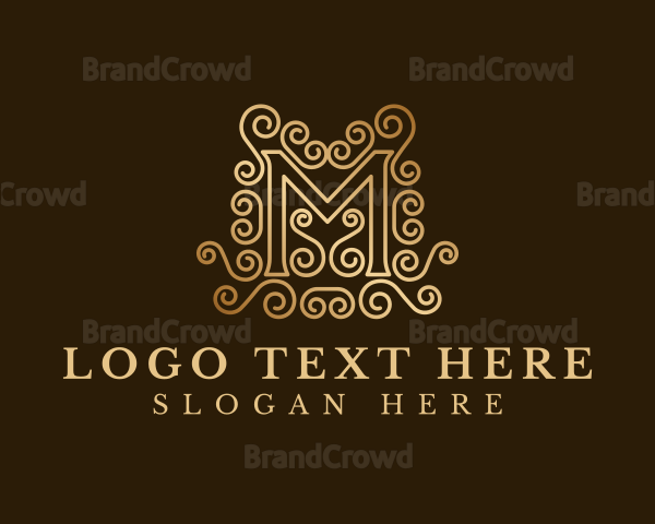 Luxury Gold Letter M Logo