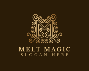 Luxury Gold Letter M logo design