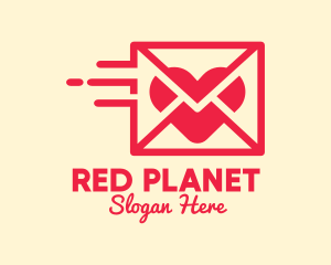 Red Mail Heart logo design