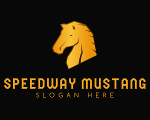 Mustang - Wild Golden Mustang logo design