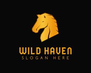 Wild Golden Mustang logo design