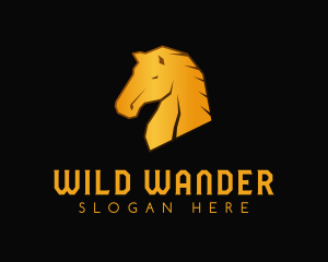 Wild Golden Mustang logo design