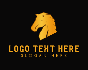 Stable - Wild Golden Mustang logo design