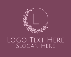 Floral Wedding Wreath  Logo