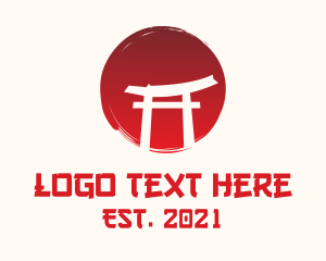 Gate - Cultural Shrine Gate logo design