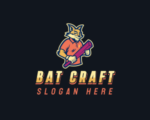 Fox Mascot Bat logo design