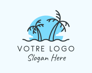 Palm Tree Beach Logo