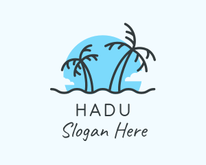 Tourism - Palm Tree Beach logo design