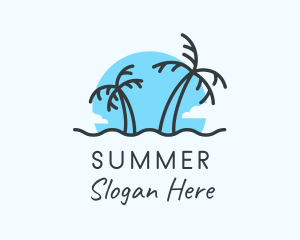 Palm Tree Beach logo design